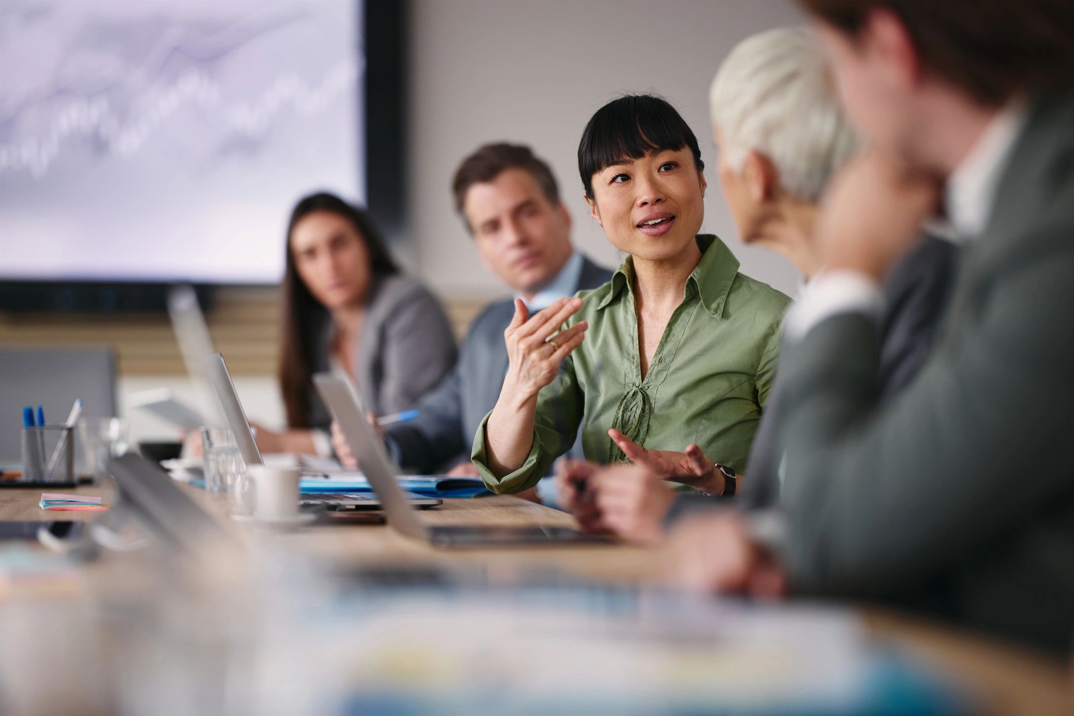 Business professionals in discussion representing advisory support